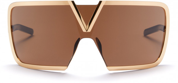 Valentino V - ROMASK Sunglasses, V-Light Gold - Crystal Brown w/ Dark Brown - AR