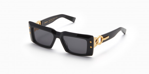 Balmain IMPERIAL Sunglasses, Black - Gold w/ Dark Grey - AR