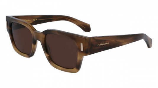 Ferragamo SF2010S Sunglasses, (319) STRIPED KHAKI