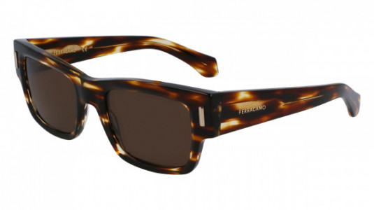 Ferragamo SF2011S Sunglasses, (216) STRIPED BROWN