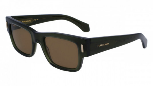 Ferragamo SF2011S Sunglasses, (320) TRANSPARENT KHAKI