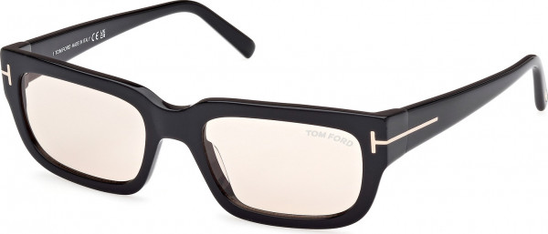 Tom Ford FT1075 EZRA Sunglasses, 01E - Shiny Black / Shiny Black