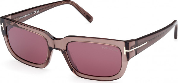Tom Ford FT1075 EZRA Sunglasses, 45U - Shiny Light Brown / Shiny Light Brown