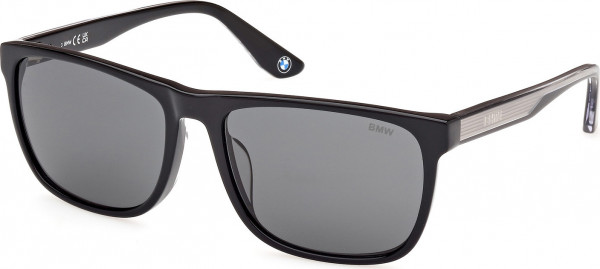 BMW Eyewear BW0056-H Sunglasses, 01A - Shiny Black / Shiny Black