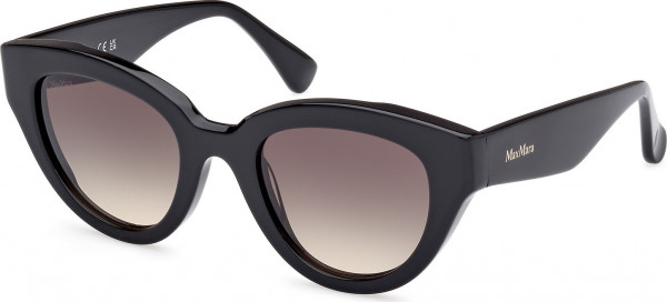 Max Mara MM0077 GLIMPSE1 Sunglasses, 01B - Shiny Black / Shiny Black