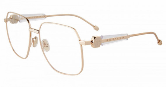 Philipp Plein VPP126S Eyeglasses, ROSE  GOLD W/BEIGE (0F47)