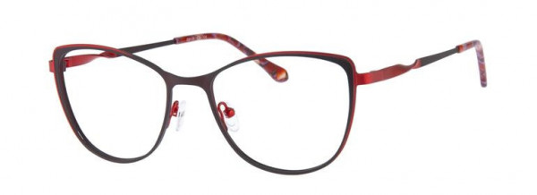 Grace G8141 Eyeglasses, C3 MT DK RED/RED