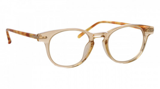 Linda Farrow LF25 BAY Eyeglasses, (015) SAFFRON/SAFF-SHELL/LGHT GLD