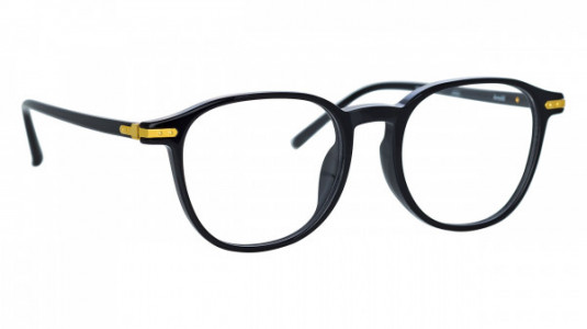 Linda Farrow LF63 ARNOLD Eyeglasses, (001) BLACK/YELLOW GOLD