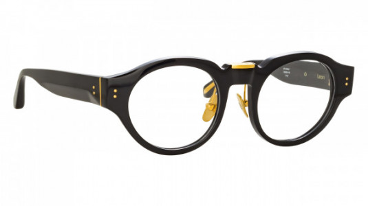 Linda Farrow LFL1324 LEON Eyeglasses, (001) BLACK/YELLOW GOLD