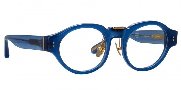 Linda Farrow LFL1324 LEON Eyeglasses, (005) BLUE/LIGHT GOLD