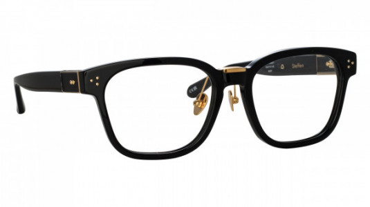 Linda Farrow LFL1402LB STEFFEN Eyeglasses, (001) BLACK/YELLOW GOLD/BLACK