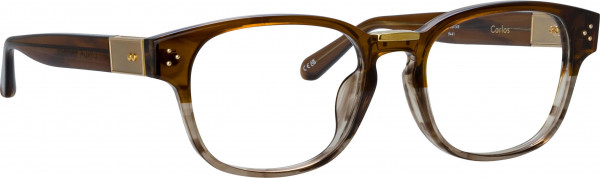 Linda Farrow LFL1412 CARLOS Eyeglasses, (003) CARAMEL HORN/ LIGHT GOLD