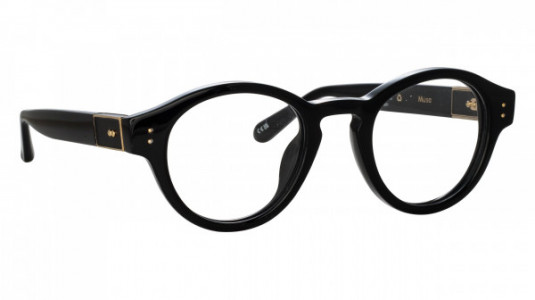 Linda Farrow LFL1447 MUSA Eyeglasses, (001) BLACK/YELLOW GOLD/BLACK