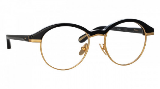 Linda Farrow LFL1453 KEEN Eyeglasses, (001) BLACK/YELLOW GOLD