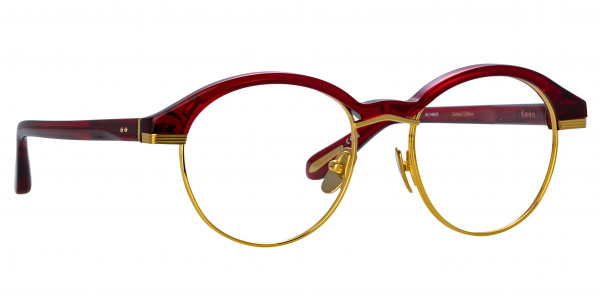 Linda Farrow LFL1453 KEEN Eyeglasses, (003) BURGUNDY/YELLOW GOLD