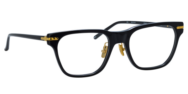 Linda Farrow LF81LB COVE Eyeglasses, (001) BLACK/ YELLOW GOLD
