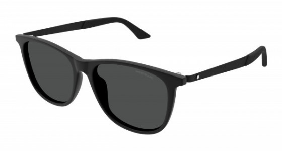 Montblanc MB0330S Sunglasses, 001 - BLACK with SMOKE lenses