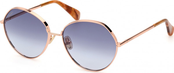 Max Mara MM0096 MENTON Sunglasses, 33W - Shiny Pink Gold / Shiny Pink Gold