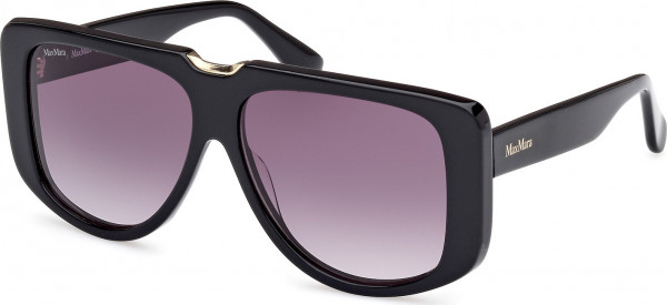 Max Mara MM0075 SPARK1 Sunglasses, 01B - Shiny Black / Shiny Black