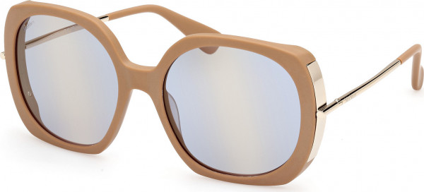 Max Mara MM0079 MALIBU9 Sunglasses, 46X - Shiny Light Brown / Shiny Pale Gold