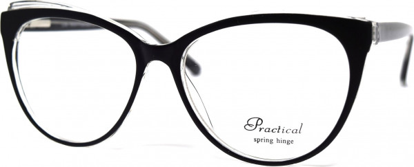 Practical Stella Eyeglasses, Black/Crystal