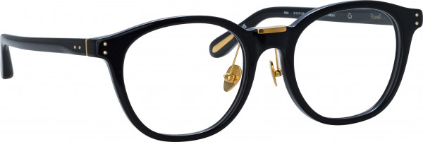 Linda Farrow LFL1480 POWELL Eyeglasses, (001) BLACK/ YELLOW GOLD/ OPTICAL