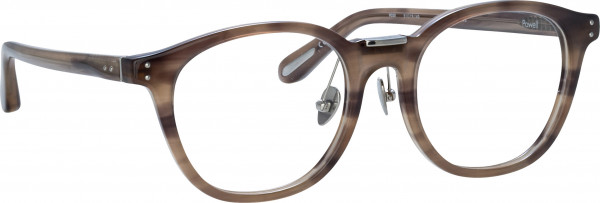 Linda Farrow LFL1480 POWELL Eyeglasses, (003) GREY HORN/ WHITE GOLD/ OPTICAL