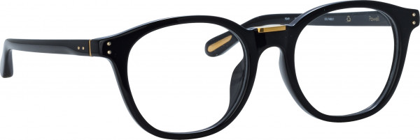 Linda Farrow LFL1480LB POWELL Eyeglasses, (001) BLACK/ YELLOW GOLD/ OPTICAL