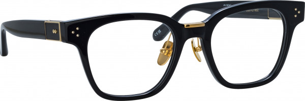 Linda Farrow LFL1481 SANCHEZ Eyeglasses, (001) BLACK/ YELLOW GOLD/ OPTICAL