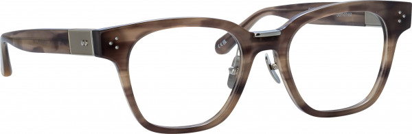 Linda Farrow LFL1481 SANCHEZ Eyeglasses, (003) GREY HORN/ WHITE GOLD/ OPTICAL