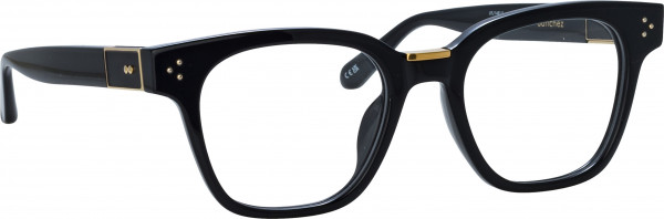 Linda Farrow LFL1481LB SANCHEZ Eyeglasses, (001) BLACK/ YELLOW GOLD/ OPTICAL