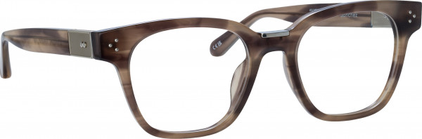 Linda Farrow LFL1481LB SANCHEZ Eyeglasses, (003) GREY HORN/ WHITE GOLD/ OPTICAL