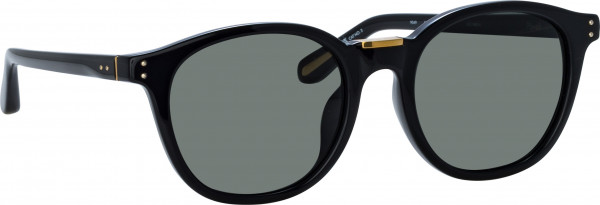 Linda Farrow LFL1480S POWELL Sunglasses, (004) BLACK/ YELLOW GOLD/ GREY