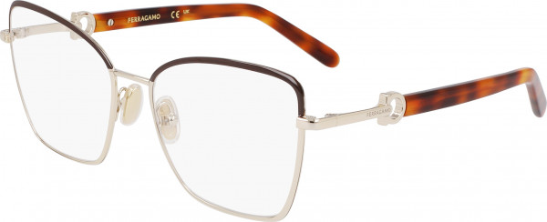 Ferragamo SF2223N Eyeglasses, (726) GOLD/BROWN