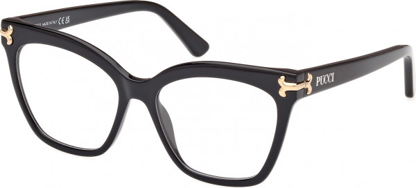 Emilio Pucci EP5235 Eyeglasses, 001 - Shiny Black / Shiny Black