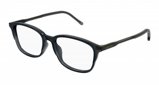 Gucci GG1610OA Eyeglasses, 002 - GREY with TRANSPARENT lenses