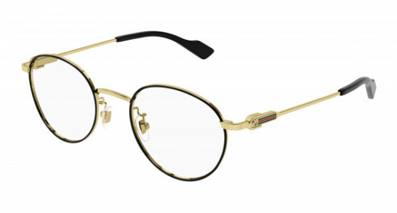 Gucci GG1613OJ Eyeglasses, 001 - GOLD with TRANSPARENT lenses