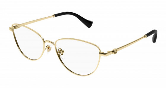 Gucci GG1595O Eyeglasses, 001 - GOLD with TRANSPARENT lenses