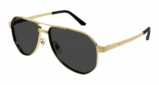 Cartier CT0461S Sunglasses, 001 - GOLD with SMOKE polarized lenses