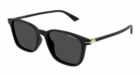 Montblanc MB0338S Sunglasses, 001 - BLACK with SMOKE lenses