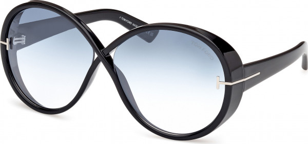 Tom Ford FT1116 EDIE-02 Sunglasses, 01X - Shiny Black / Shiny Black