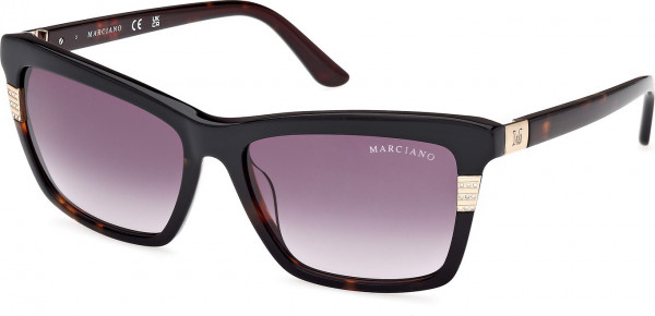 GUESS by Marciano GM00010 Sunglasses, 05B - Shiny Black / Shiny Black