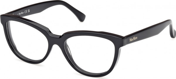 Max Mara MM5143 Eyeglasses, 001 - Shiny Black / Shiny Black