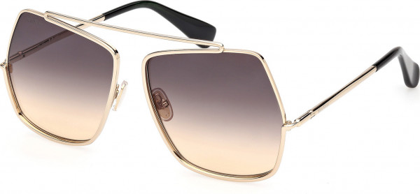 Max Mara MM0102 ELSAPETITE Sunglasses, 32B - Shiny Pale Gold / Shiny Pale Gold