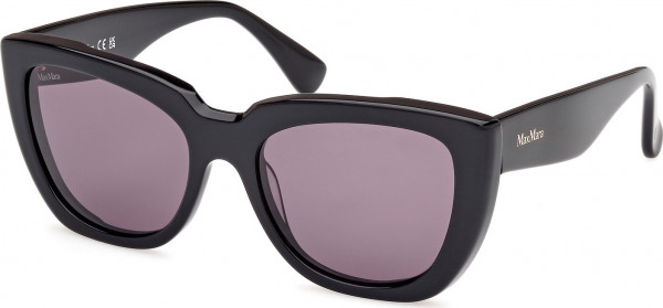 Max Mara MM0090 GLIMPSE4 Sunglasses, 01A - Shiny Black / Shiny Black