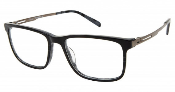 TLG NU044 Titanium Extended Size TLG Eyeglasses, C01 BLACK STRIATION