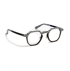 J.F. Rey JF3034 Eyeglasses, 0010 CHECKER BLACK/WHITE/CARBON