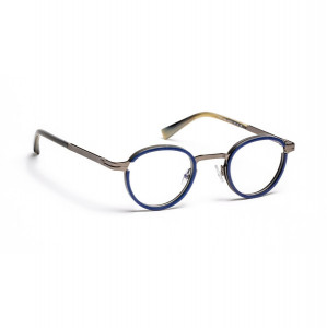 J.F. Rey JF2979 Eyeglasses, 2505 FIBER GLASS BLUE/SILVER+METAL GUN