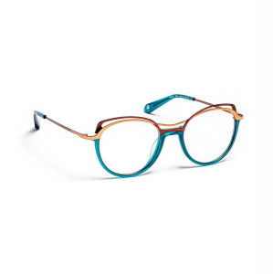 J.F. Rey PM082 Eyeglasses, 2590 LAGON BLUE / BROWN / PINK GOLD